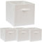 DuneDesign 4er Set Aufbewahrungsbox für Kallax Regal - 33x38x33 Stoff Box mit Griff - Faltbox Weiß