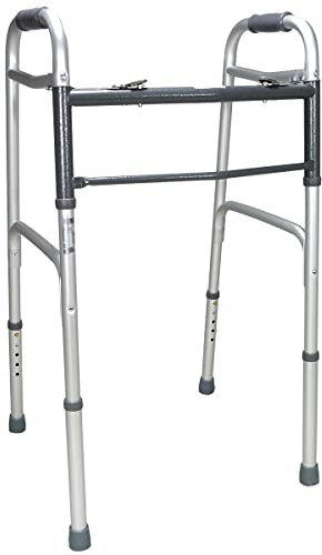 Deambulatore pieghevole in allumino, con 4 puntali regolabile in altezza