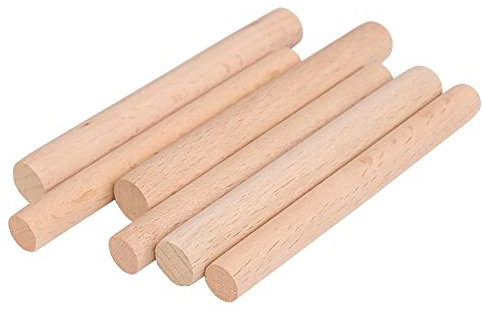 JIHUOO 12 Stück 10cm Holzstäbe Holzstäbchen Holz Sticks Runde Bastelstäbe Holzstab Rundstäbe Rundhölzer Bastelbedarf