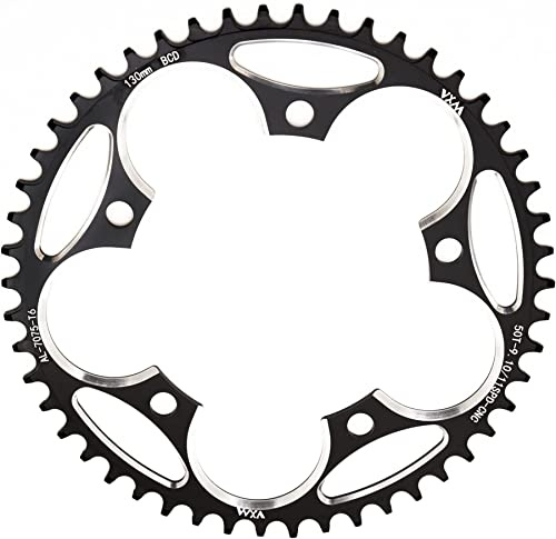 YBEKI 130BCD Narrow-Wide Chainring | CNC 7075-T6 Aluminium (38-60T) | UKCA Certified | Shimano 105/Ultegra & SRAM Force Compatible | 45% Lighter vs Steel | 8-12 Speed Road/Gravel/CX Bikes (black, 38T)