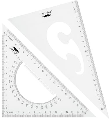 Mr. Pen - Pianta della casa, interior design e modelli di mobili Mr. Pen- righello triangolare, confezione da 2, 22 e 15 cm, 30/60 e 45/90, triangolo destro per disegno, triangolo in plastica 30/60