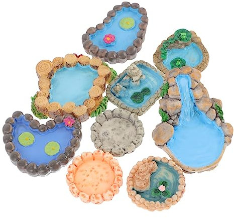 BCOATH 18 Pcs Ornements D'étang D'étang Décorations D'aquarium Décorations De Fées Figurines De Pelouse Figure De Pot De Fleur Petite Sculpture D'étang Mini Statue D'étang Jardin Résine