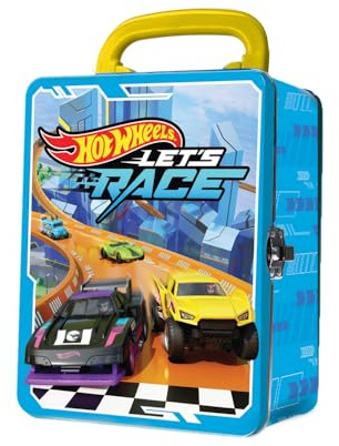 Hot Wheels 1:64 Scale cars Metal Car Carry Case I 18 Toy Storage & Organiser Gift for Collectors Kids Ages 3 Years Old Up 3D HW Race lid design (Cars not included)