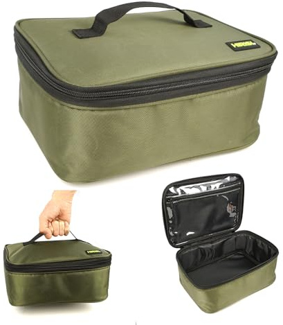 Hirisi Tackle Sac multi-usages pour la pêche à la carpe - En PVC Oxford - Rangement de moulinets et d'appâts - Accessoires de pêche, vert, FBA-S, Style neutre