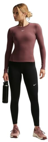 Nike Women's One High-Waisted 7/8 Leggings with Pockets, Black/White, Medium