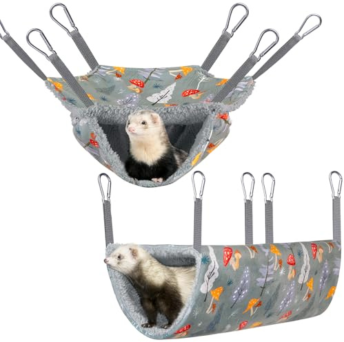 Hedgeink Frettchen Hängematte mit Tunnel – Hängebett & Spieltunnel für Kleintiere wie Hamster, Meerschweinchen, Ratten, Chinchilla – Käfig Zubehör zum Schlafen und Spielen
