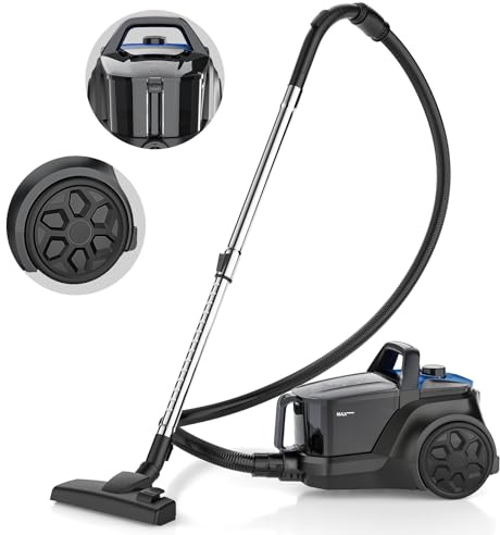 2000 W Aspirapolvere senza sacchetto, 22 Kpa forte aspirazione, potente aspirapolvere con contenitore per polvere 3L, spazzola turbo, silenziosa, lunghezza linea 5 m, per camera da letto pulizia