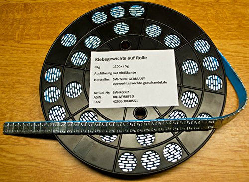 SW-Trade Germany 1200 KLEBEGEWICHTE auf Rolle Auswuchtgewichte 6Kg mit Abrißkante Kleberolle