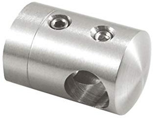 Querstabhalter Traversenhalter linkes Endstück Edelstahl Ø 22 mm für 12 mm Ausführung Flach