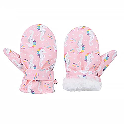 Gintdinpu Manoplas Impermeables para bebés, niñas pequeñas, Guantes de Invierno para la Nieve, Guantes de esquí cálidos para niños, Forrados con vellón para bebés Adolescentes de 2 a 4 años