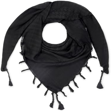 LOVARZI Keffieh Noir Homme - Foulard Shemagh Coton