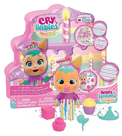 BEBÉS LLORONES LÁGRIMAS MÁGICAS Calendario de Adviento de Aniversario, Calendario Cuenta Atrás para Cumpleaños con la Muñeco Exclusiva Sweety y 6 Accesorios, Juguete Regalo para Niños +3 Años