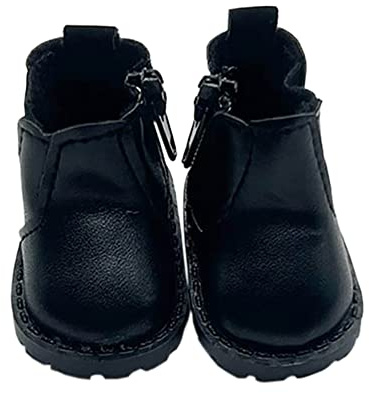 niannyyhouse Leather Shoes Length 5.5cm Suitable for 1/6 BJD 8in 20cm Plush Doll (Black)