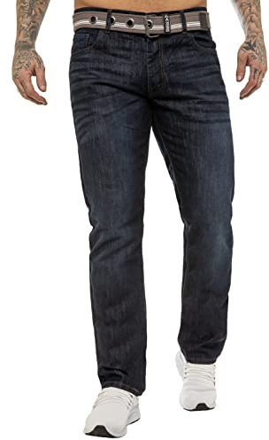 989Zé ENZO Herrjeans med raka ben normal passform denim byxor UK