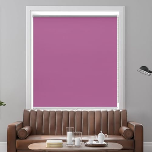 Doppelrollo Klemmfix Ohne Bohren 80 x 160 cm Blickdicht Hitzeschutz Seitenzugrollo Verdunkelungs-Rollo Verstellbare für Fenster und Tür, Rosa