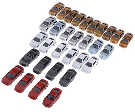 30 piezas pintadas modelo coches construcción tren diseño N escala 1:150