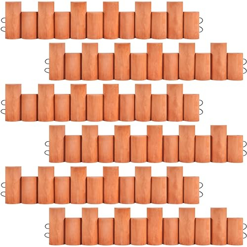 Yaheetech 6pcs Garden Wooden Short Fence,Outdoor Landscape Edging Flexible Decorative Border, No-Dig Wood Fences for Spring Yard Patio Pathway Lawns Courtyard Maintenance - 198in
