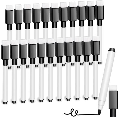 DTYDECLE 22 Stück Schwarze Whiteboard Stifte, Trockenlösch Abwischbare Marker Dry Wipe Markers mit Feiner Spitze für Büro Schule Zuhause