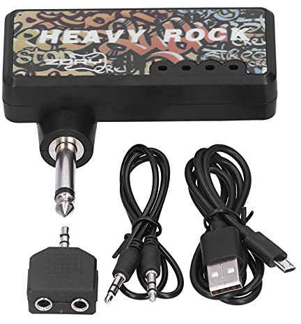 FLEXMAN Guitar Hörlursförstärkare, LED Power Indicator Hörlursadapter 3 Moduler Bärbar Gitarr Bas Hörlursförstärkare Med Inställbar Ratt för Onnect MP3 Ljudenhet Och Förstärkare