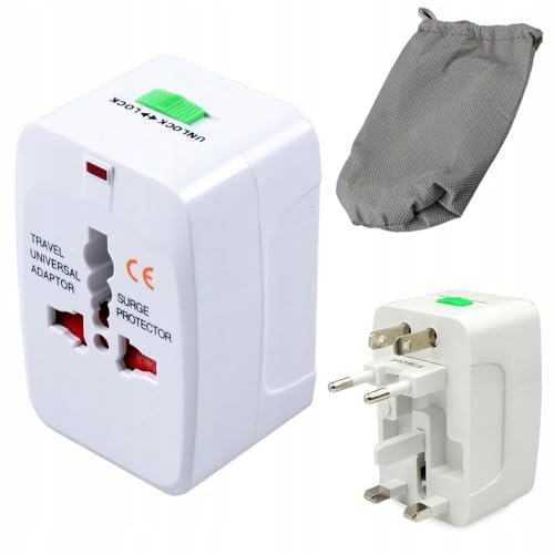 Adaptateur de prise de voyage compact mondial - UE, États-Unis, Royaume-Uni, Asie et Afrique | Protection contre les surcharges ; indicateur de tension LED | Convertisseur de voyage universel - avec