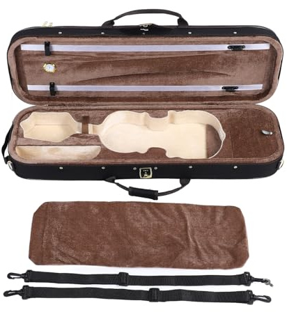 Boîte à Violon de Taille 4/4 avec Hygromètre, Coque Rigide, étui de Rangement pour Violon, étui de Protection pour Instruments de Musique pour Voyage en Plein Air