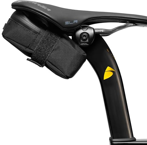 ALMSTHRE Signature Bike Saddle Bag – Midnight Black | 0.5L Bike Seat Bag (3 x 5.25 x 2) | Water-Resistant Ripstop, Waterproof Zipper, Internal Pocket | Durable Under Seat Storage