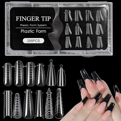 XAGMODSHN Duals Forms for Poly Nails Gel 288Pcs Duals Nails Forms Mold Acrilico Unghie Punte per Gel Costruttore Manicure Unghie Disegni