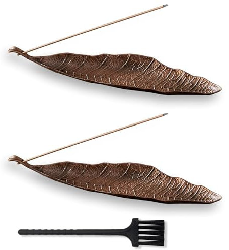 2 Stück Räucherstäbchen Halter,Räucherstäbchenhalter,Incense Holder,Räucherstäbchen Halterung,Halter Räucherstäbchen,Incense Stick Holder,mit Einem Mini-Besen für Yoga Meditation Büro Wohnkultur