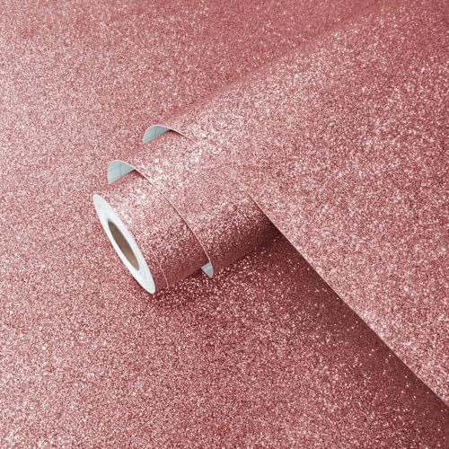 Yullpaper Papier Peint Paillettes Rose Pour Chambre Enfant Film Adhesif Pour Meuble Papier Peint Autocollant Mural Salon Revetement Adhesif Meuble Armoire Decoration Murale Rose 40 x 200cm