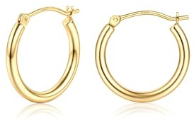Chriscoco Orecchini Cerchio Argento 925 Ipoallergenico Grandi Orecchini Cerchio Oro Placcato 14K per Donna 15/20/25/30/40/50/60/70MM