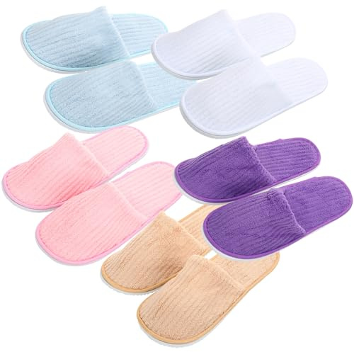 MOBUTOFU 10 Paia di Pantofole da Casa Leggere e Portatili in Pile di Corallo Calde e Confortevoli per Hotel e Famiglie per L'inverno
