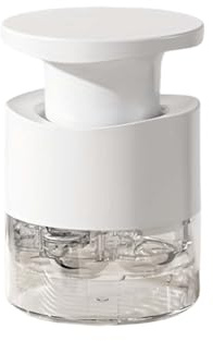 Dénoyauteur de fruits en acier inoxydable avec 7 trous pour cerises, olives, pêches, ustensile de cuisine, matériau ABS, facile à utiliser et à nettoyer (blanc, 14 x 10 cm)