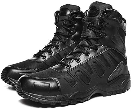 LiliChan Bottes Tactiques Respirantes Légères pour Hommes Bottes de Travail Militaires Durables en Plein Air (43 EU, noir)