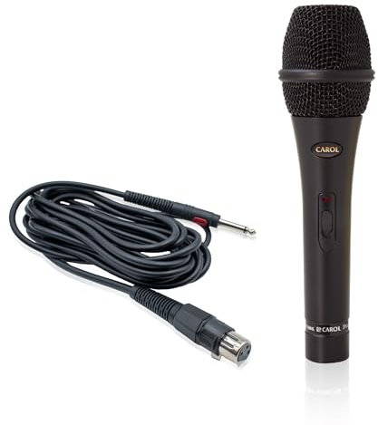 CAROL GS-67 Karaoke Microphone for Singing – Professional Wired Dynamic Vocal Microphone with On/Off Switch, Ideal for Live Gigs, Parties & PA systems – with 4.5m XLR to 6.35mm (1/4) Cable