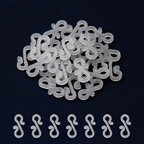Hang Ups 25 Clear Mini Plastic Gutter Hooks for Outdoor Christmas Lights & Decorations S Clip Hook.