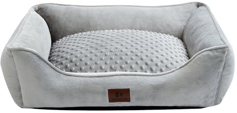 Snocyo Hundebett Kleine Hunde, Katzenbett Flauschig und Kuschelig, Waschbar und Super Weiches Hundesofa Hundekissen, Gepolstert Hundematte, Grau, 55×45×16cm