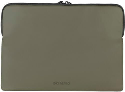 TUCANO – GOMMO – Manicotto per laptop 15.6 e MacBook 16, in materiale gommato – verde militare/cachi