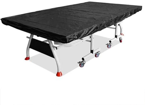 Schutzhülle für Tischtennisplatte Outdoor, Tischtennis Abdeckung Wasserdichte mit Kordelzug,210D Oxford Winddicht Abdeckplane für Tischtennistisch für Indoor(Size:280*150*5cm,Color:Black)