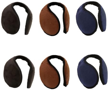 Regerly Orejeras cálidas para invierno, Tapa Orejas, Orejeras Nieve, 6 unidades, para mujer y hombre, mantiene las orejas calientes, orejeras cálidas, color negro, gris, azul marino