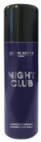 JEANNE ARTHES - Deodorante Uomo Night Club - Spray Profumato - Fragranza Muschio Gelsomino - 200 ml