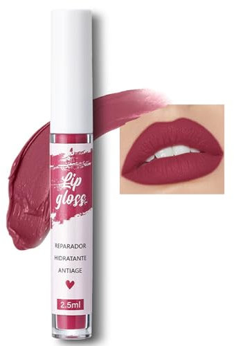 Flüssiger Lippenstift, Pflaume Liquid Lipstick mit Full Matte Finish, Lipgloss mit bis zu 16 Stunden Halt, Wasserfest & Schnell Trocknend Lippen Make Up, Non-Transferred & Non Stick Cup
