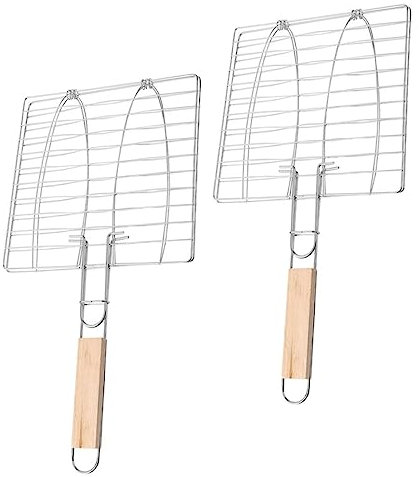 Cabilock Grille à Poisson Et Panier à Grillades De Bœuf en Maille pour Barbecue en Plein Air, Lot 2 Pièces, Grillade De Légumes, Matériau Fer Léger, Camping Et Sorties en Plein Air