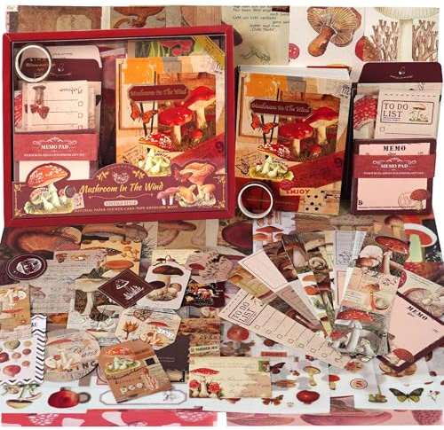 Funto Scrapbooking Kit(116 PCS), Oil Painting Series-Morning Breeze, Perfect for Bullet Scrapbooking Materials, Planner DIY Arts Craft Collage
