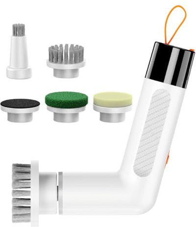 Cepillo de limpieza pequeño, multifunción inalámbrico y ergonómico, cepillo manejable giratorio para azulejos, juntas y bañera