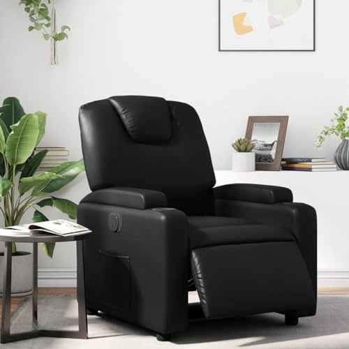 Genérico Sillón reclinable eléctrico de Cuero sintético Negro,Mobiliario,Sillas,Sillones,3204416