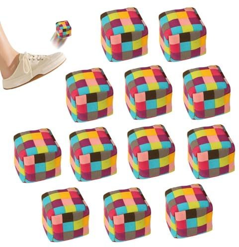 Da Footbag | 12 Pezzi Morbidi e Divertenti Realizzati a Maglia Geometrica | Footbag da Giocoleria per all'Aperto,Per Famiglie Amici Ragazzi Ragazze Adolescenti Appassionati Gioco