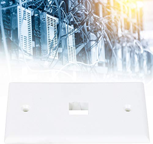 Aolidsive RJ45 Network Socket Panel 5-pack Amerikansk Typ Enkelportsväggplatta för CAT5 CAT6 med Inbyggt Etikettschema Enkel Installation Platt Design för Hemmakontor
