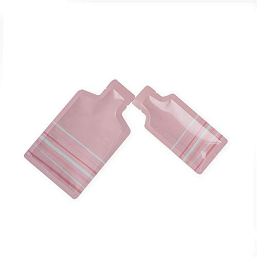 100 st flaskform öppen topp aluminiumfolie påse paketväska med rivskåra bärbar söt flaskform mat konservering luktsäker förpackningspåsar rosa 6 × 12 cm (2,3 × 4,7 tum)