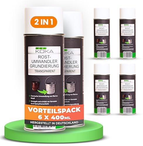 KOKA 6 x 400 ml rostomvandlare primer transparent rostborttagare