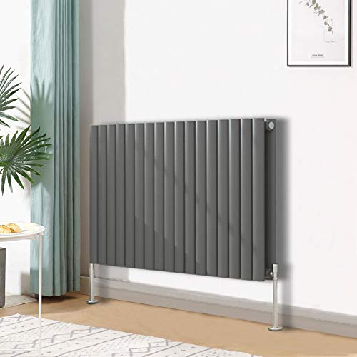 Blümme Double Oval Horizontal Designer Radiator 600x1003mm Anthracite